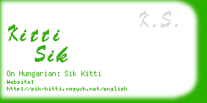 kitti sik business card